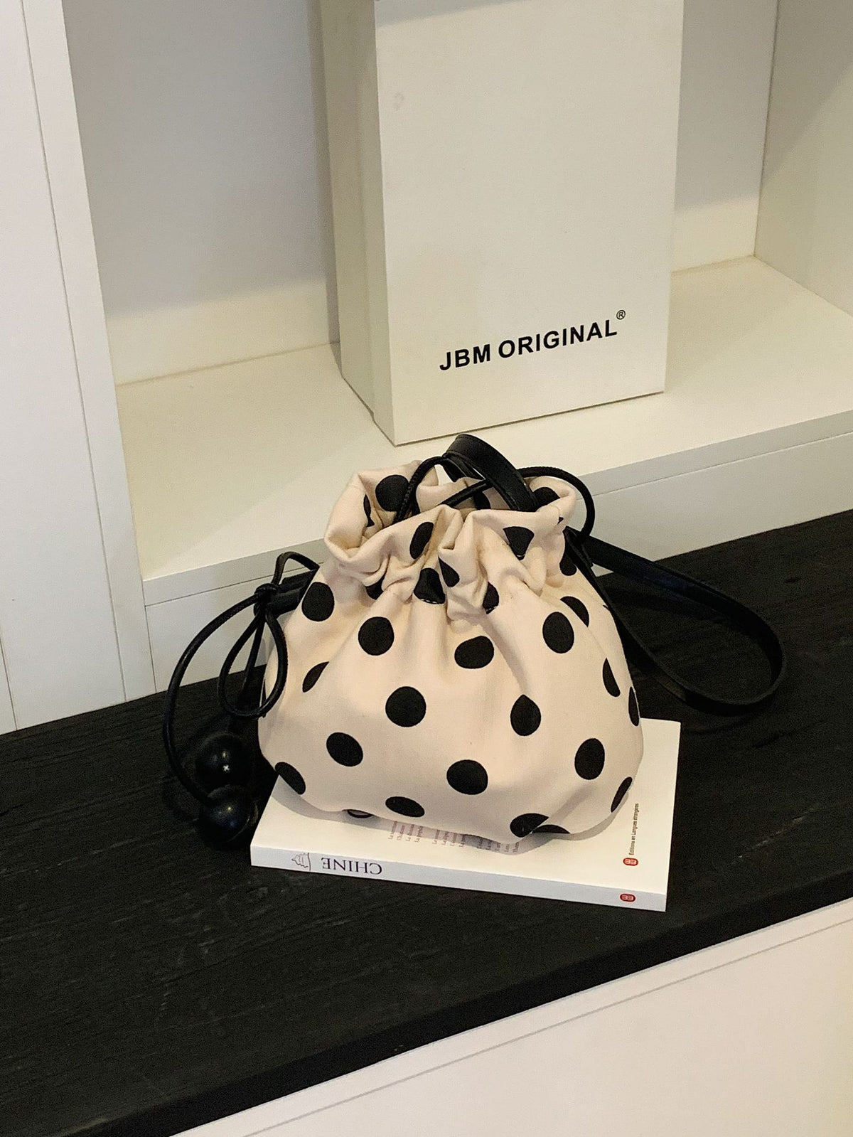 Punktmuster Zugband Handtasche