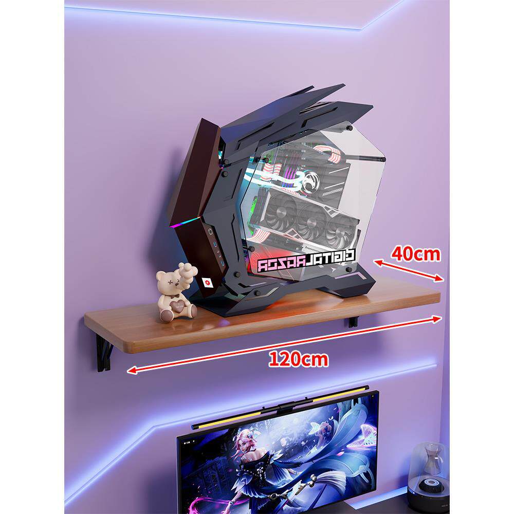 Wandmontage-Schwimmregal für Mid-Tower-Gaming-PC mit verstärkten Halterungen