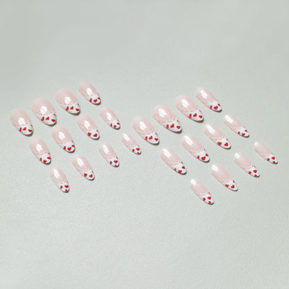 Herz-akzentiertes Acryl-Nail-Art-Set
