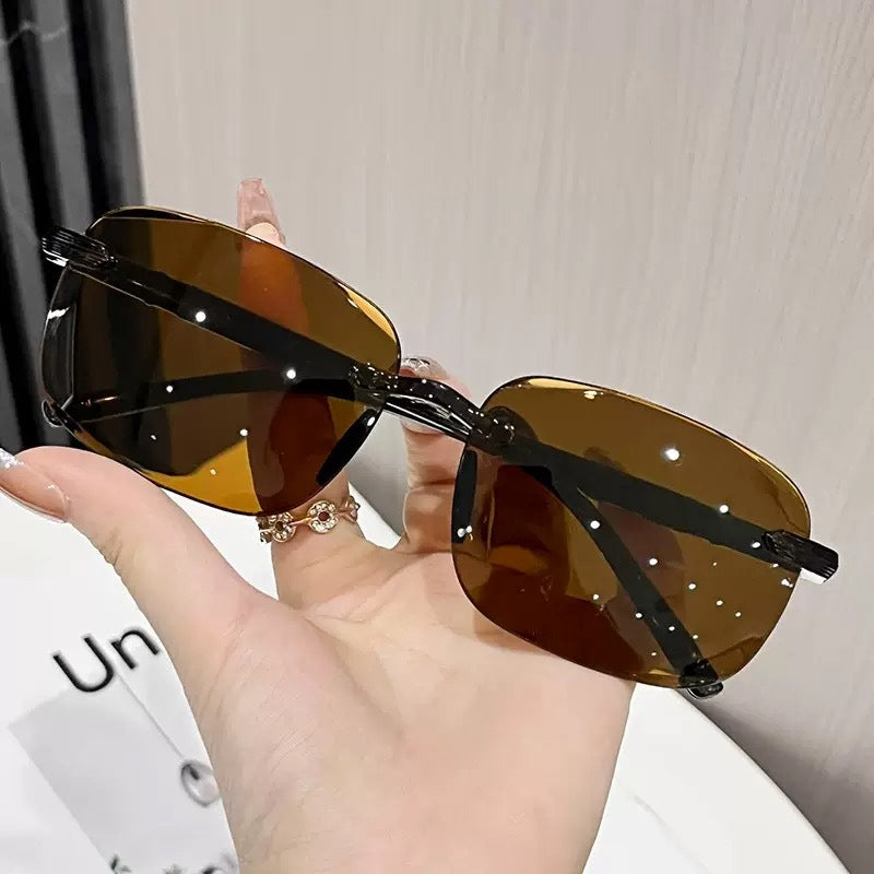 Moderne oversized rechteckige Sonnenbrille Brehn
