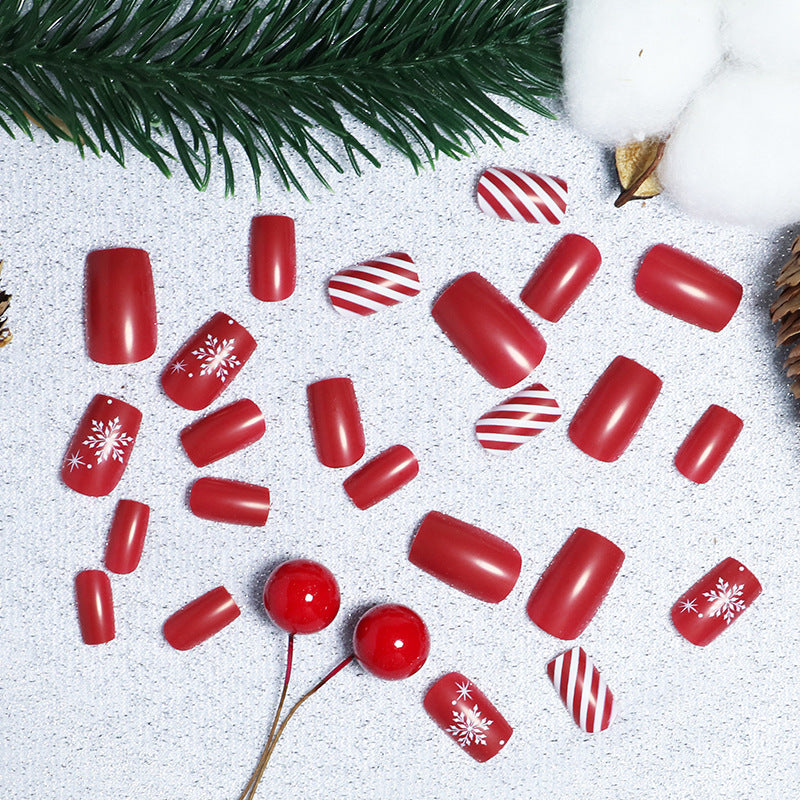 Festliches Winter-Themen Press-On Nagelkunst-Set Brehn