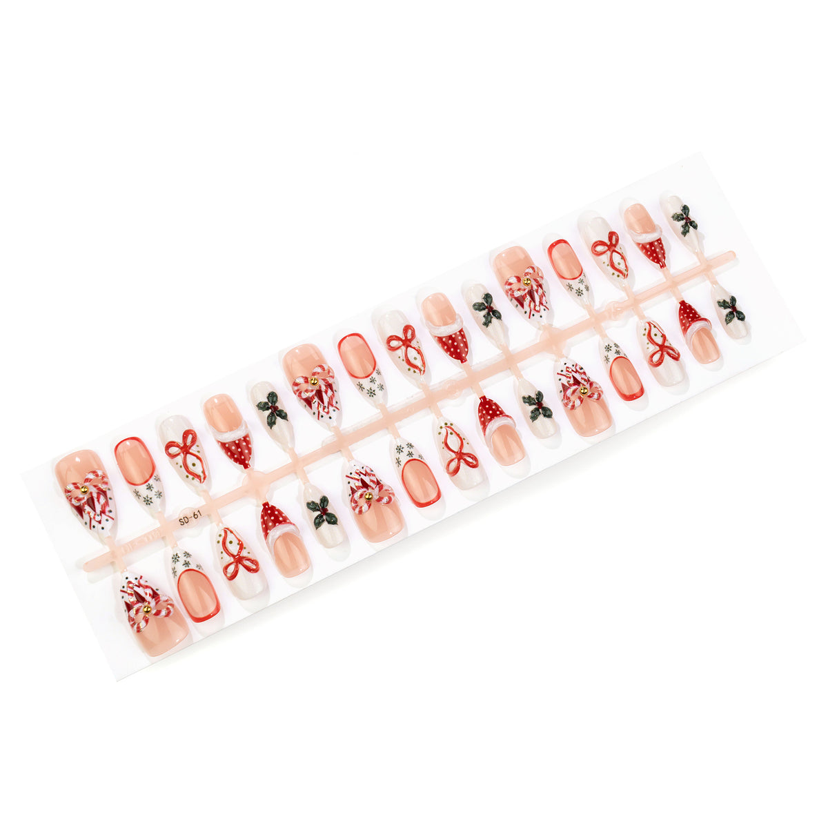 Dekoratives Weihnachts-Themen Press-On Nagelkunst Set Brehn
