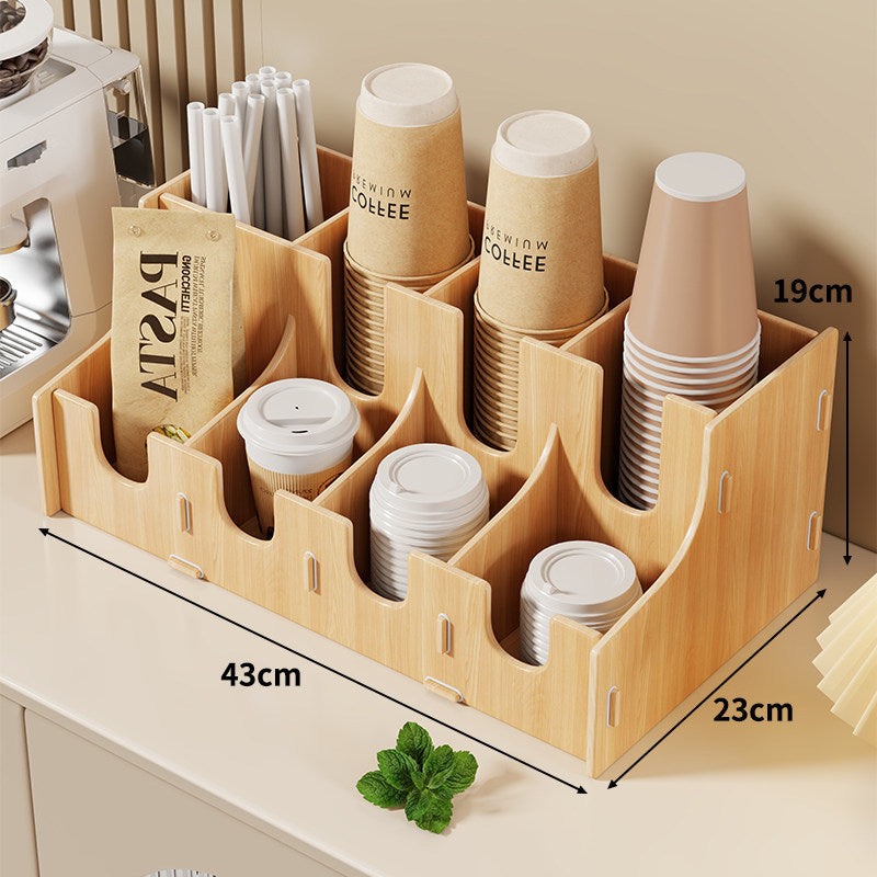 Modular gestufter Theken-Kaffetassen-Deckel und Strohhalm-Organizer