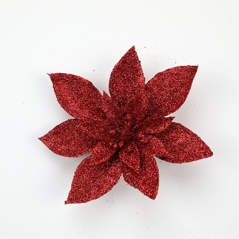 Glitzernde Weihnachtssternblumenornamente Brehn