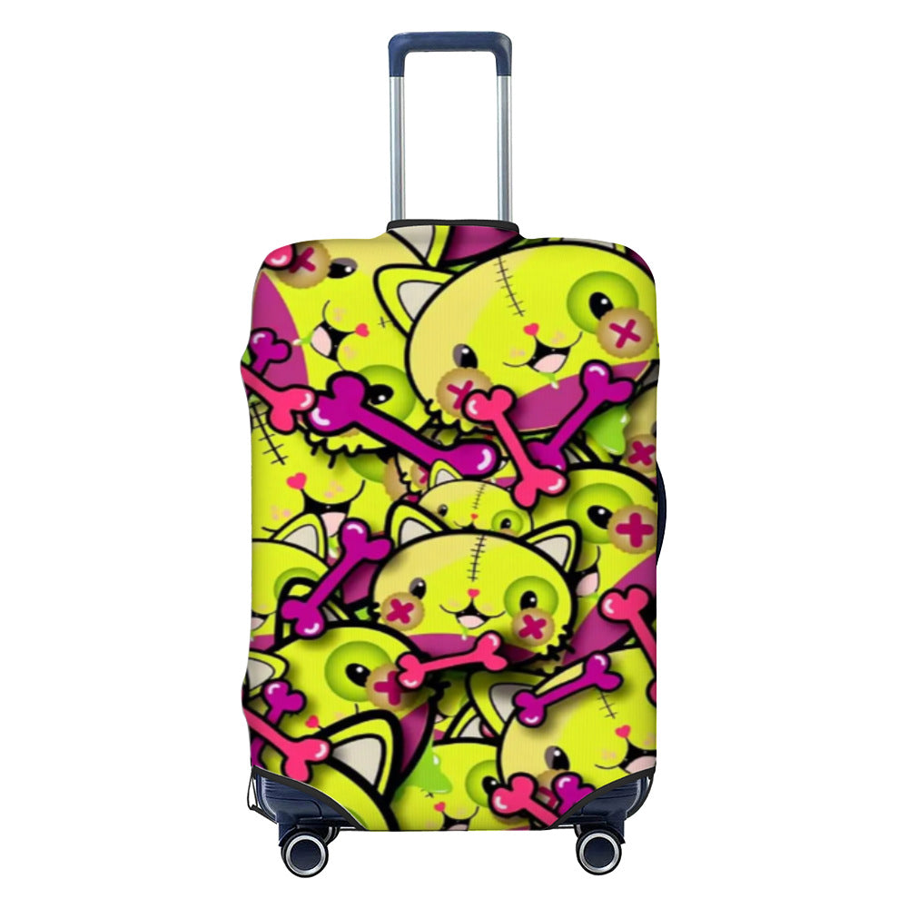 Unisex nan elastische Kofferhülle mit Graffiti-Print und Reißverschlussöffnung, dehnbarer Schutzüberzug mit rutschfester Innenbefestigung Brehn