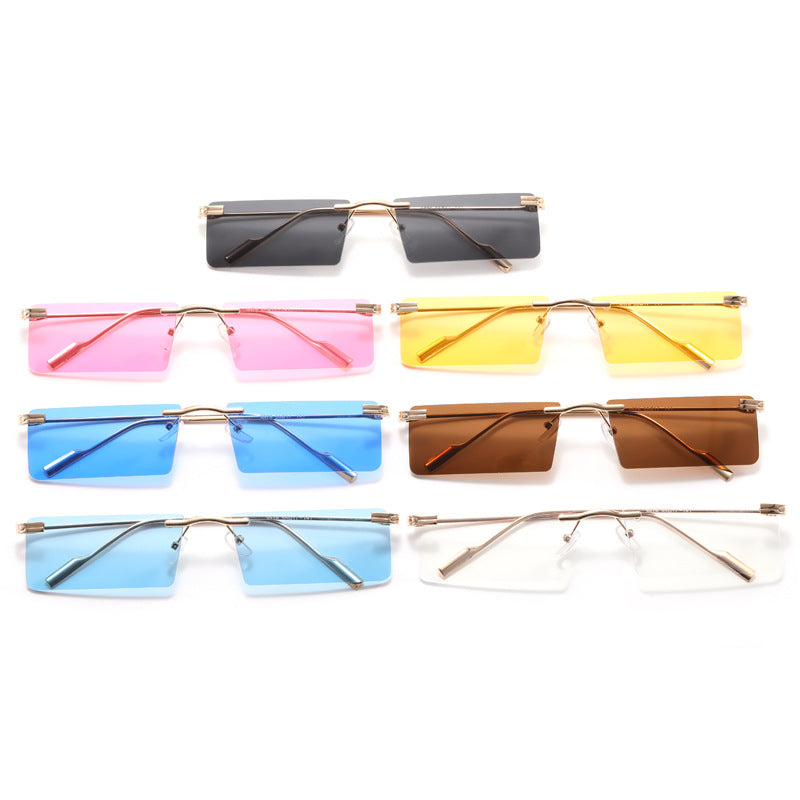 Damen Modische Rechteck-Sonnenbrille mit elegantem Metallrahmen Brehn