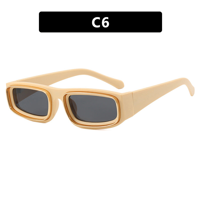 Damen trendige rechteckige Sonnenbrille mit elegantem Farbenspiel Brehn