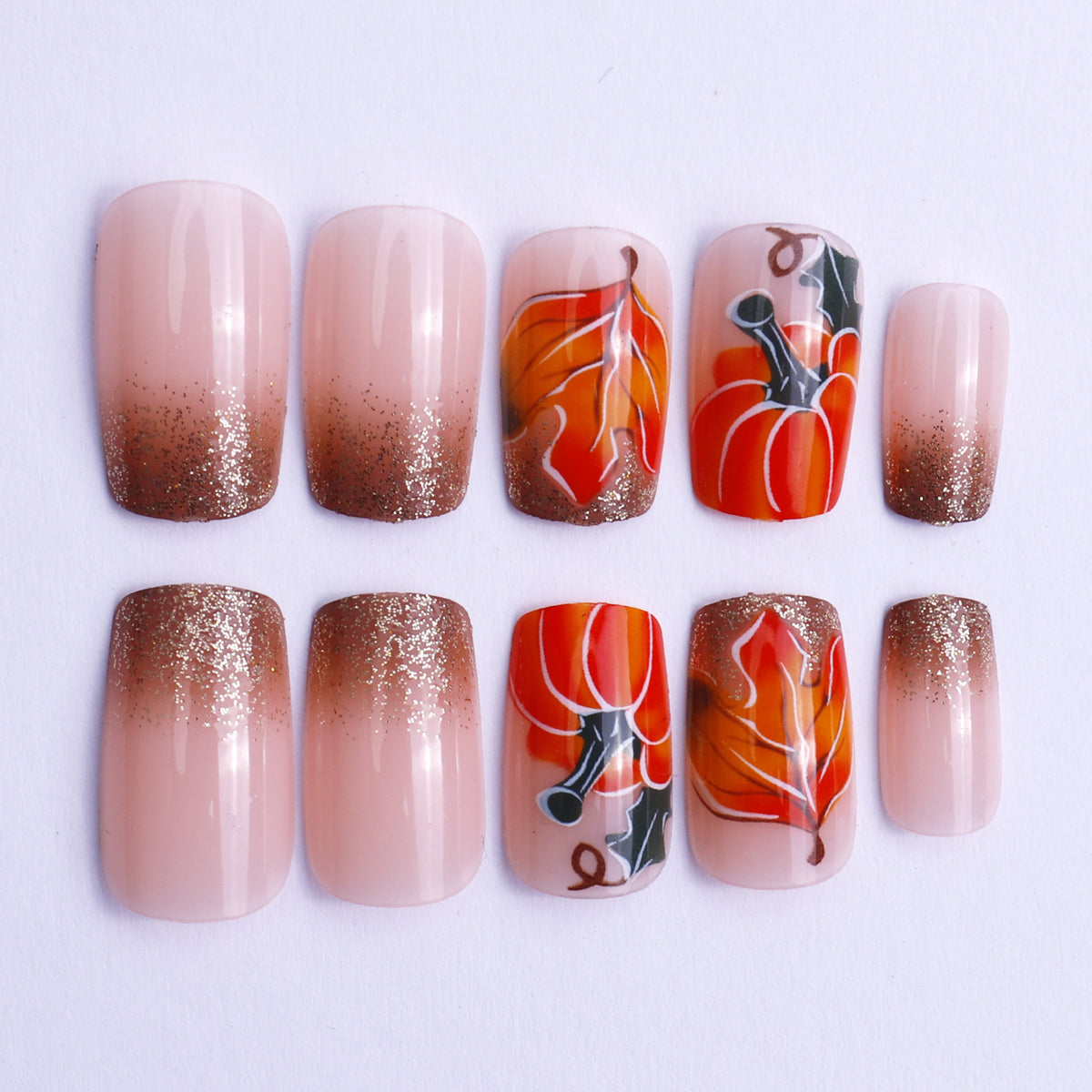 Künstlerische Kürbis-Themen-Nail Art