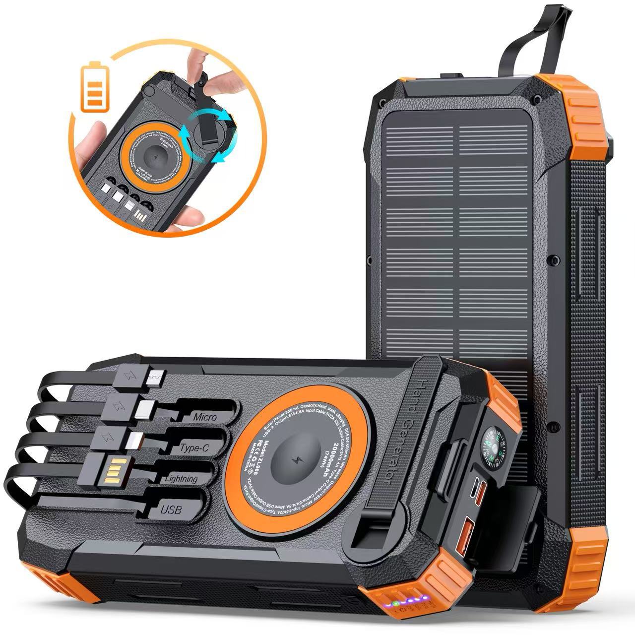 Solar Powerbank mit Hochgeschwindigkeitsladefunktion Brehn
