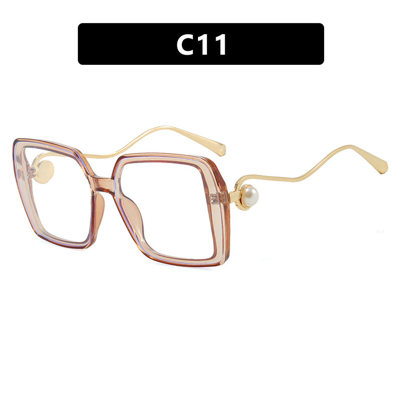 Damen modische quadratische Brille mit elegantem Metallrahmen und einzigartigen Akzenten Brehn