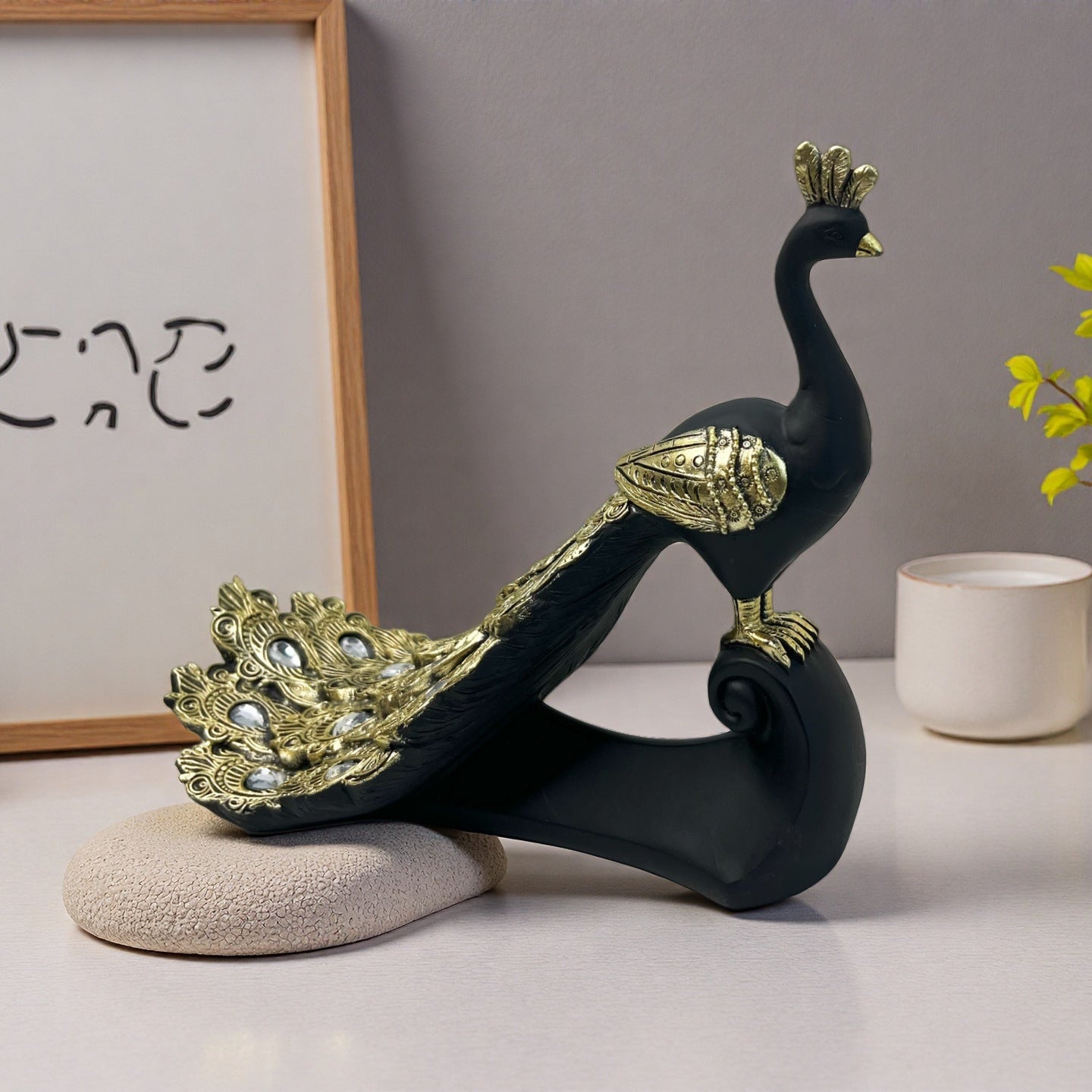 Prunkvolle Pfau Deko Skulptur Brehn
