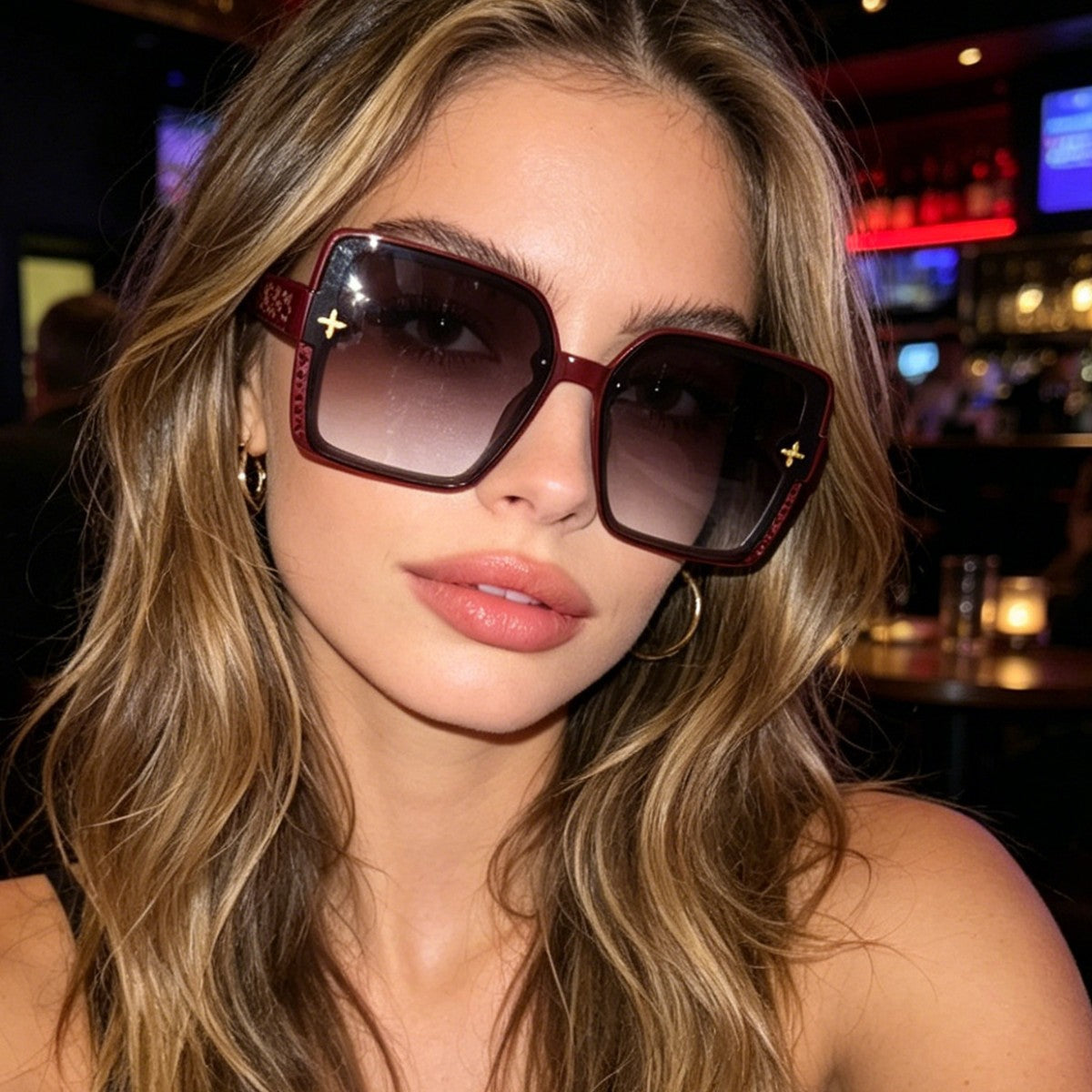 Damen modische quadratische Sonnenbrille mit verziertem Rahmen Brehn