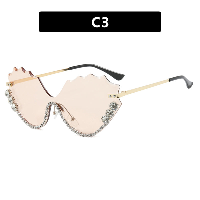 Damen extravagante Sonnenbrille mit glitzerndem Akzent und einzigartigem Design Brehn
