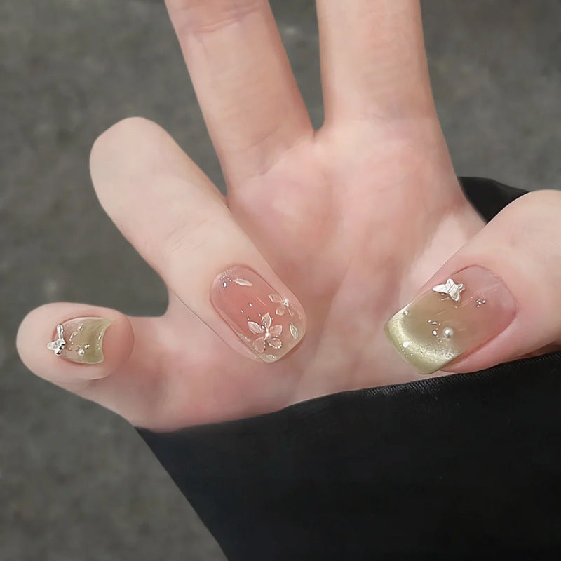 Floral Butterfly Press-On Nagelkunst Brehn