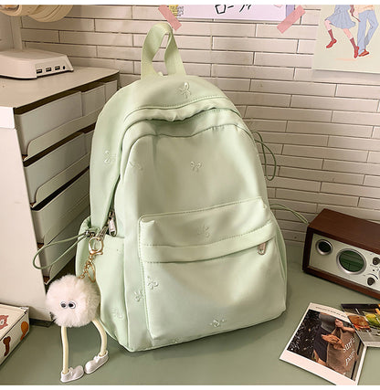 Bestickter Blumenmuster-Schulrucksack