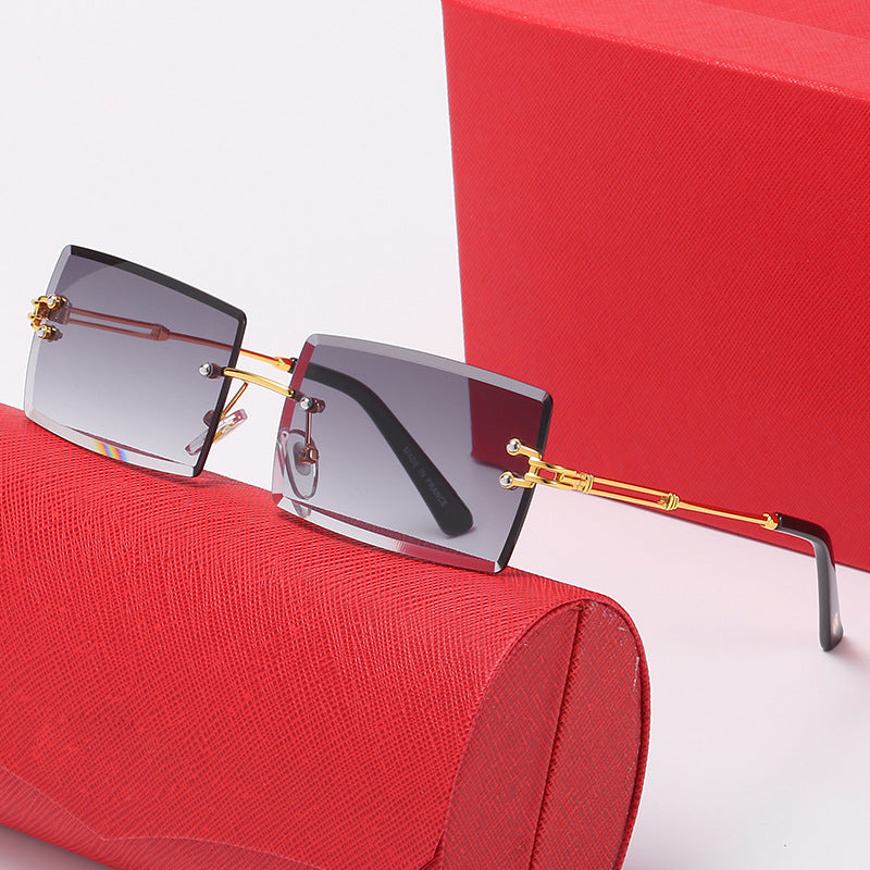Damen stilvolle quadratische Sonnenbrille mit luxuriösen Metallakzenten Brehn
