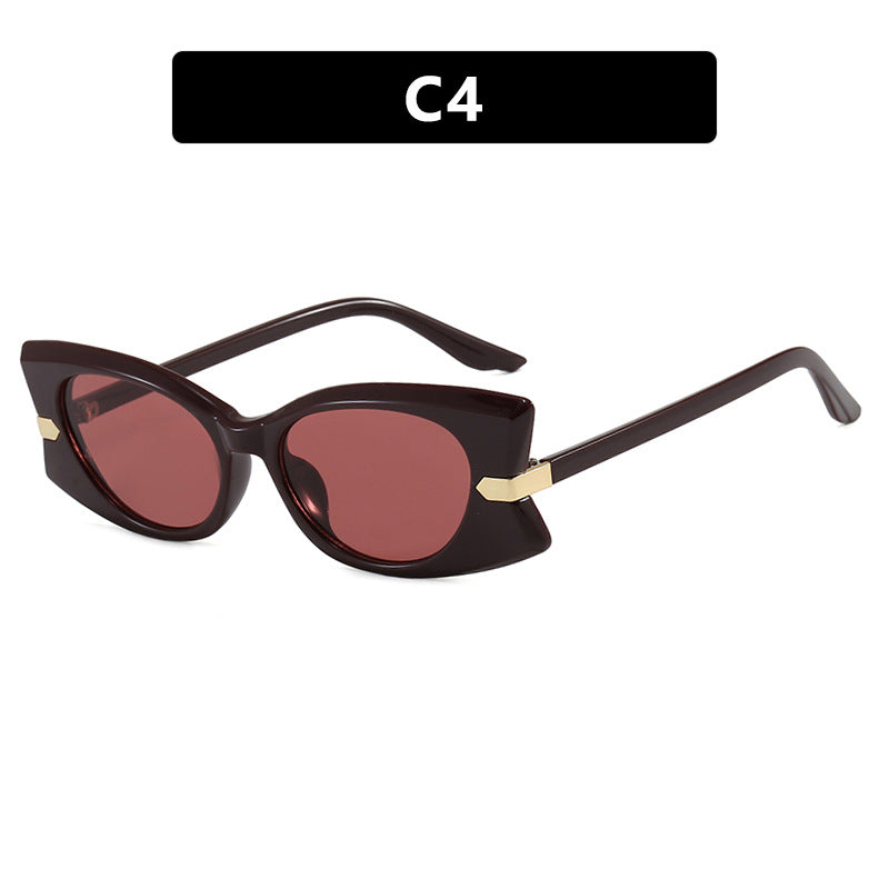 Damen Cat-Eye Sonnenbrille mit stilvollem Einsatz aus Metall und UV-Schutz Brehn