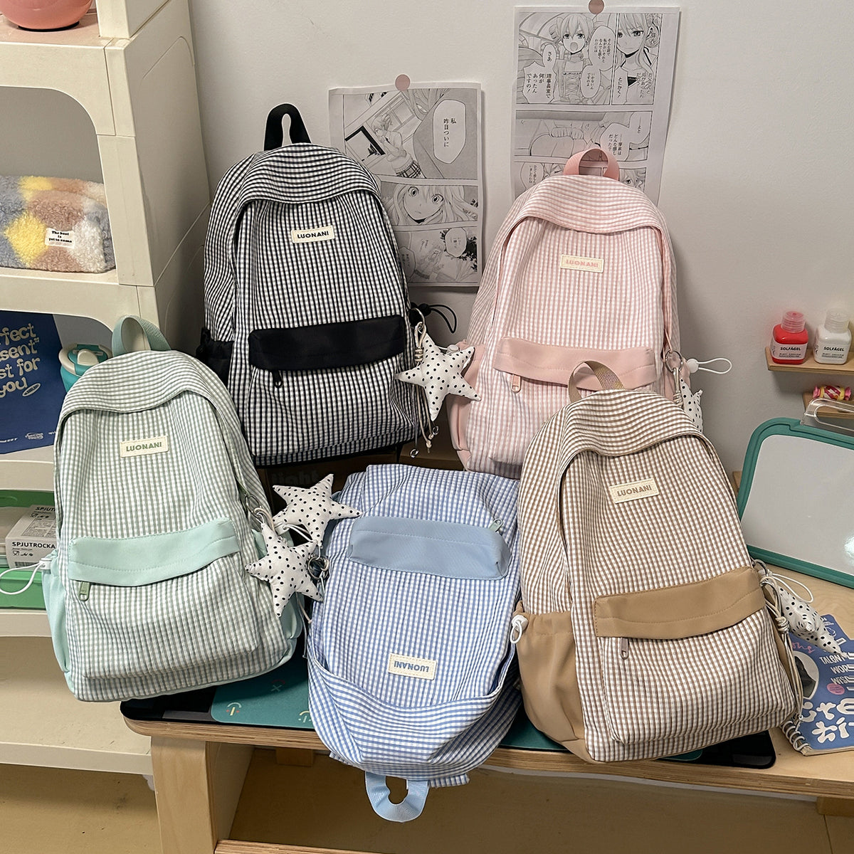 Stylische gestreifte Rucksack Brehn