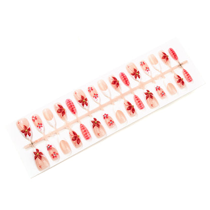 Florale Elegante Stiletto Press-On Nagelkunst Brehn