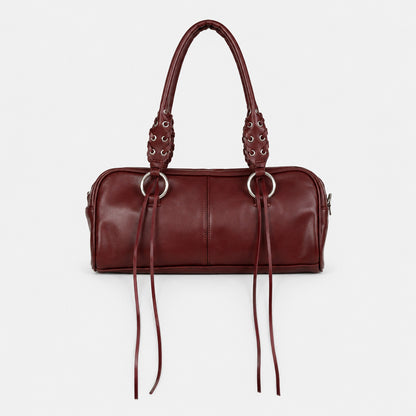Luxuriöse Lederhandtasche mit geflochtenen Trägern