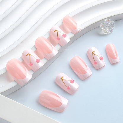 Elegante Kirschblüten-Gel-Nagelkunst Brehn