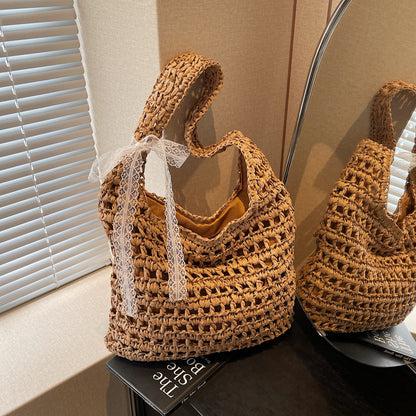 Handgefertigte Strandtasche mit Spitze Brehn