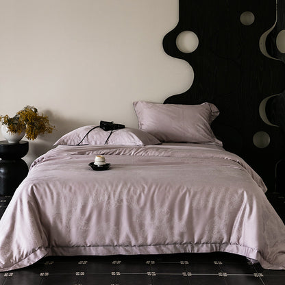Fein-Jacquard Satin-Bettbezuggarnitur mit Ton-in-Ton-Muster und verdecktem Reißverschluss