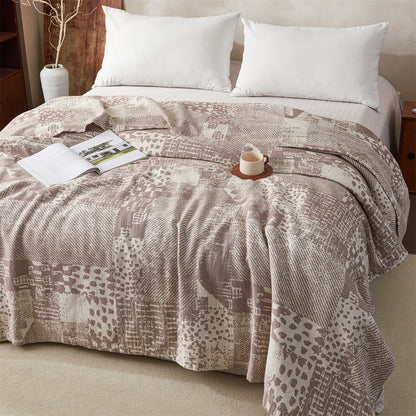 Wendbare Florale Jacquard Baumwolle Überwurf Decke Bettüberwurf