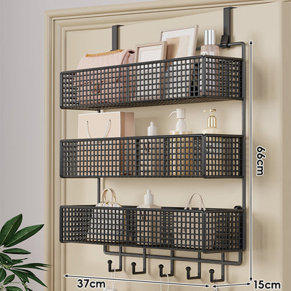 Über-Tür hängender doppelter belüfteter Mesh-Speicherkorb-Organizer mit Haken