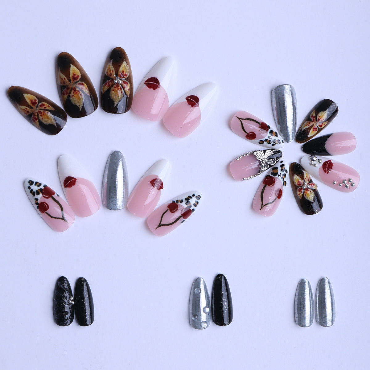 Kunstvolle Stiletto Fingernägel mit Einzigartigen Design-Elementen Brehn