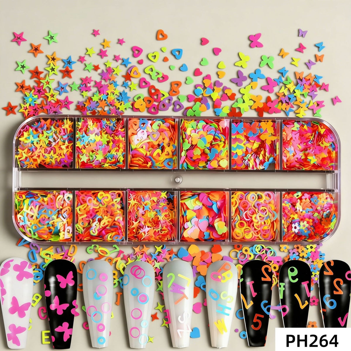 Buntes Nagelkunst Dekorationsset