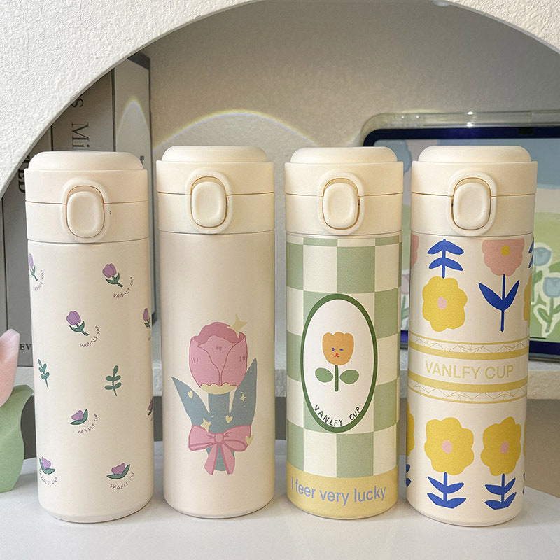 Damen Isolierte Trinkflasche mit elegantem Blumendesign Brehn