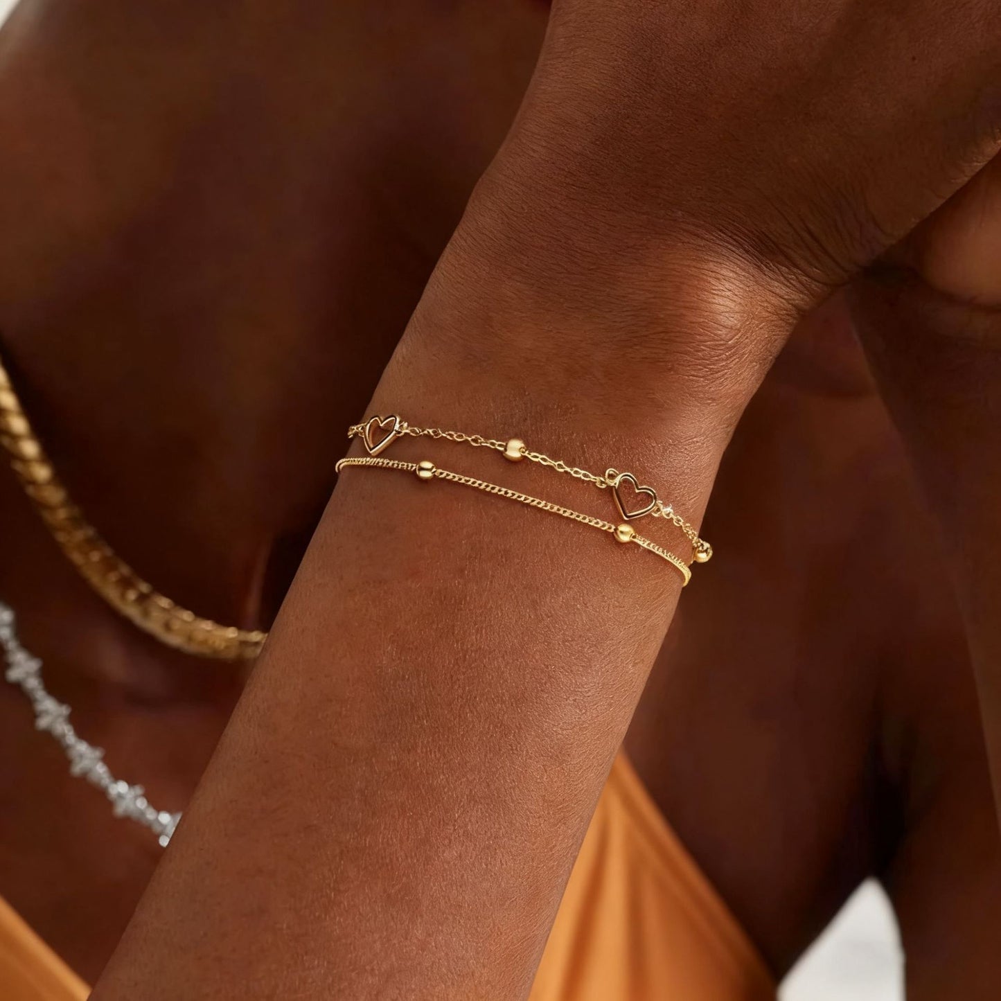 Herz Charm Schicht-Armband Brehn