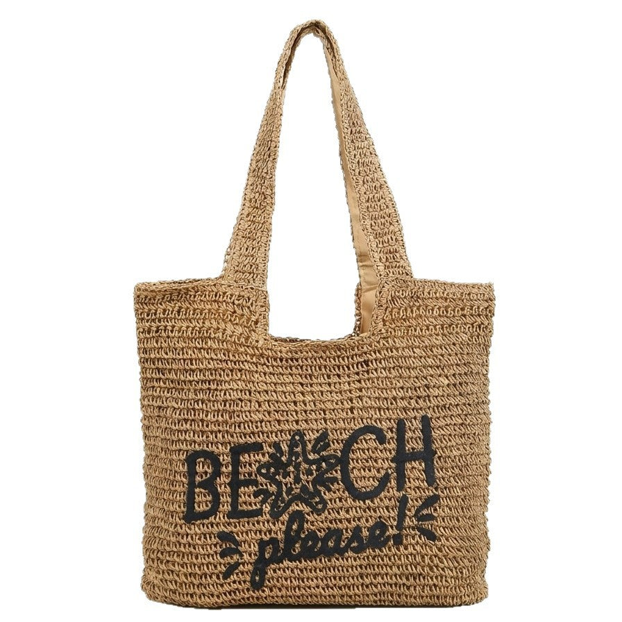 Strandtasche mit Gesticktem Schriftzug Brehn