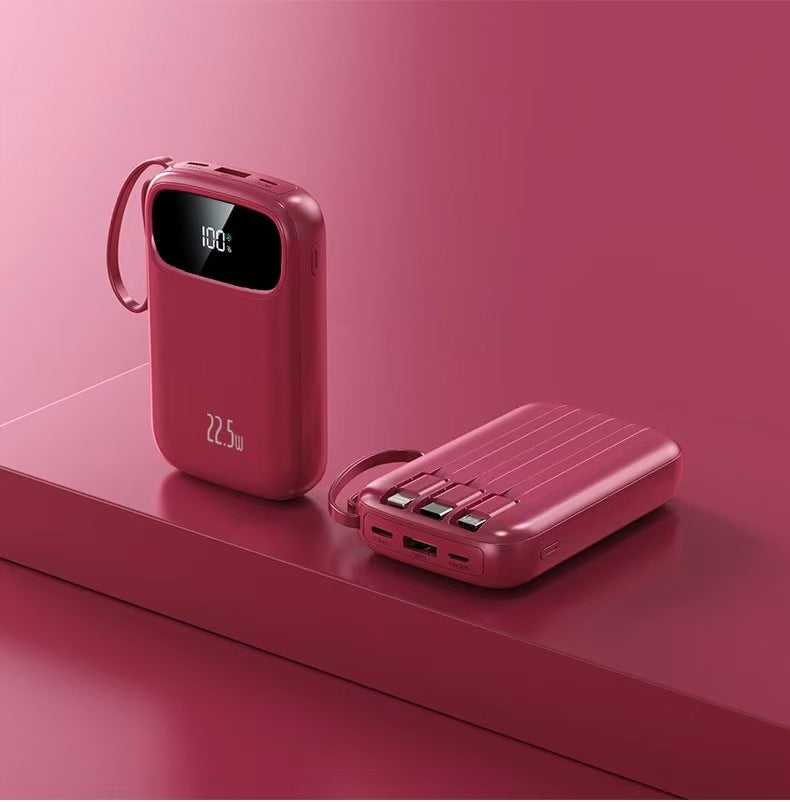 Powerbank mit Integriertem Ladekabel und Digitaler Anzeige Brehn