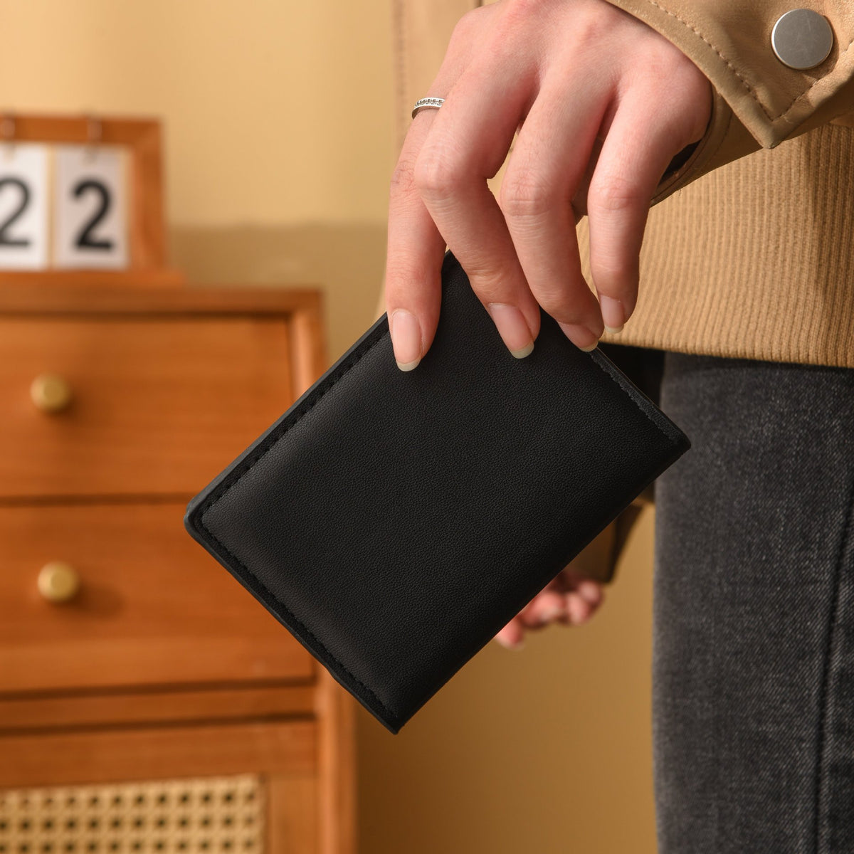 RFID-blockierendes Leder Kartenetui