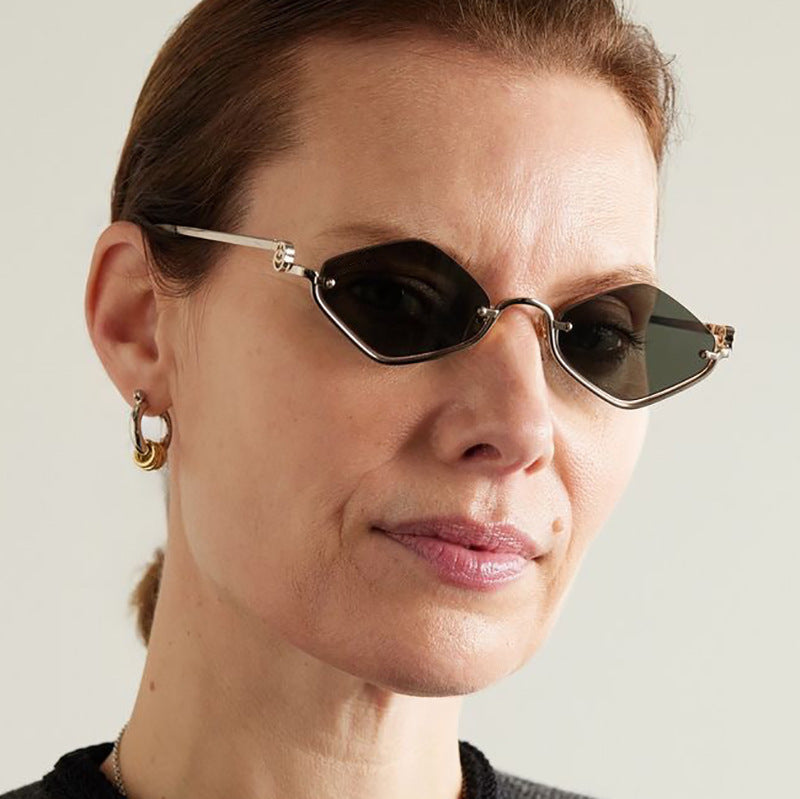 Damen trendy quadratische Sonnenbrille mit filigranem Metallrahmen Brehn