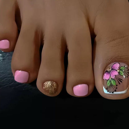 Künstlerisches Floral-Pediküre-Set