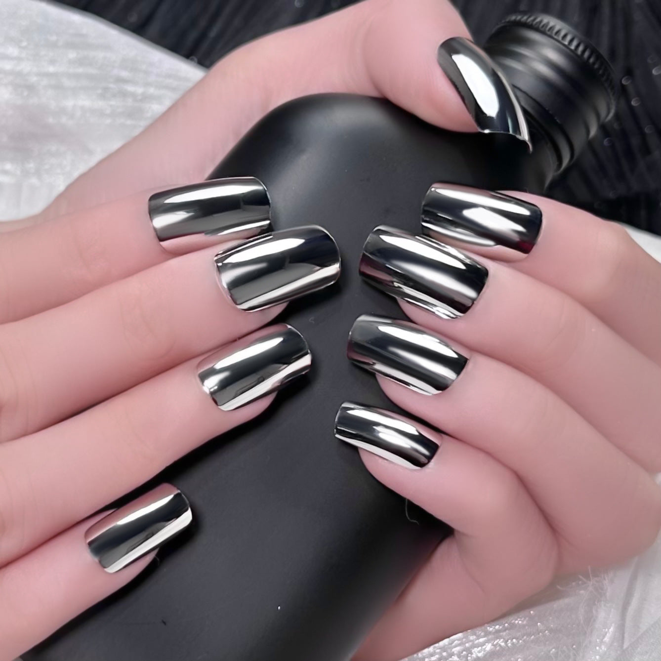 Chrome Finish Press-On Nails Brehn