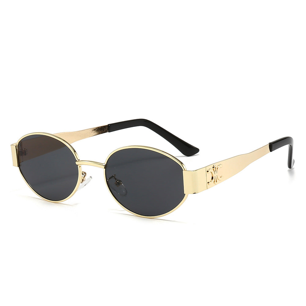 Damen Designer-Sonnenbrille mit elegantem ovalem Rahmen und einzigartigen Akzenten Brehn