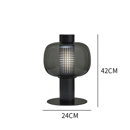 Künstlerische Tischlampe mit elegantem Glasschirm