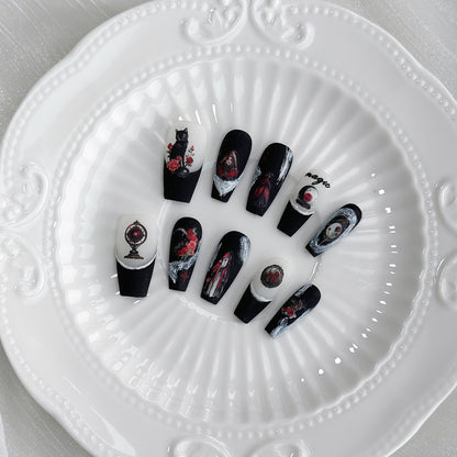 Künstlerisch Thematisierte Press-On Nagelkunst Kollektion