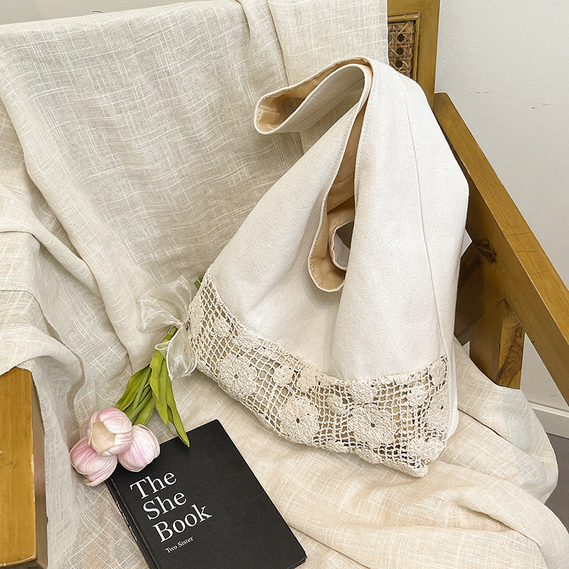 Handgefertigte Blumenspitze Tote Bag