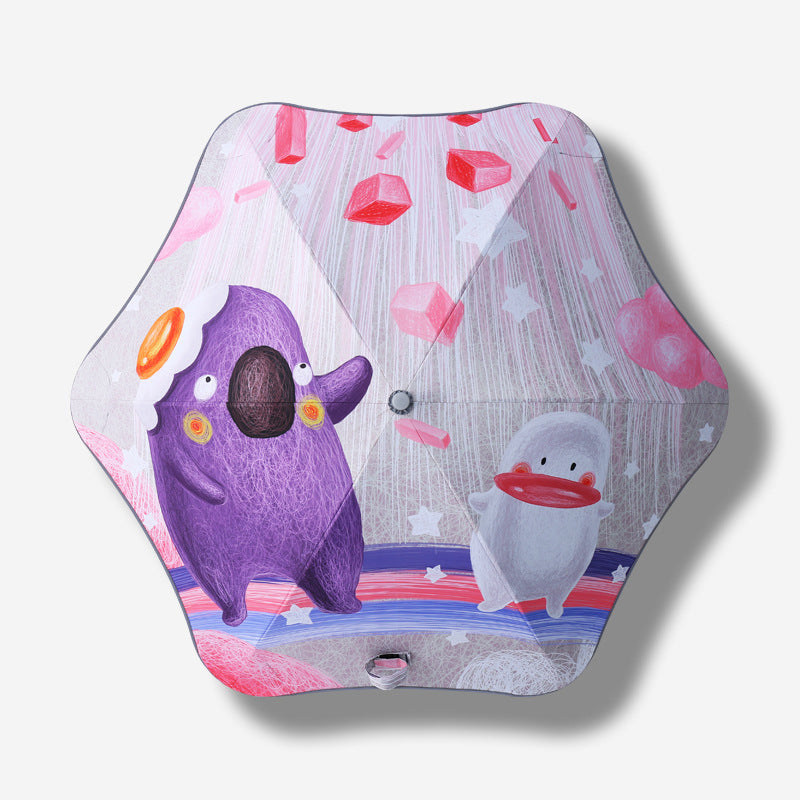 Damen kreativer Faltregenschirm mit tierischem Motiv Brehn