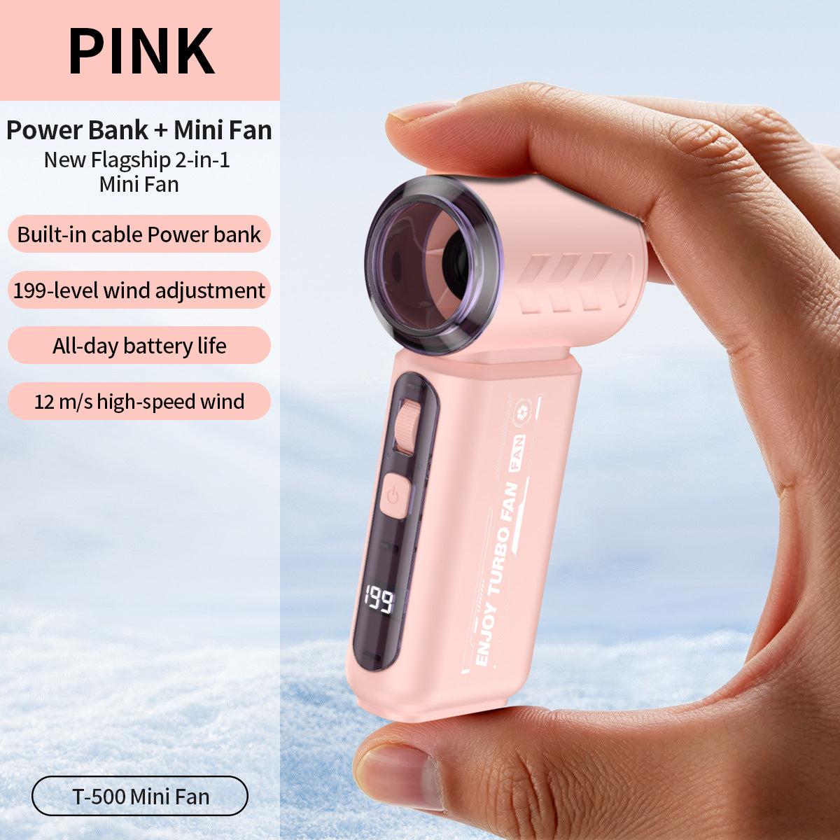 Damen Tragbarer Mini Ventilator mit Powerbank-Funktion Brehn