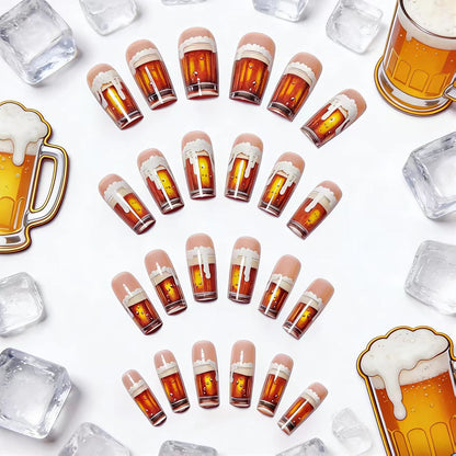 Verspielt Bier-Themen Acryl Nagelkunst Brehn