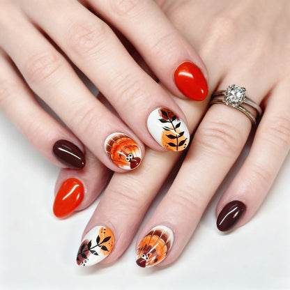 Herbst-Themen Dekorative Press-On Nagelkunst Set Brehn