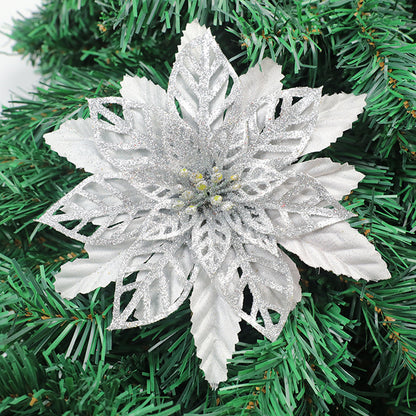 Glitzernde Florale Weihnachtsbaumdekoration Brehn