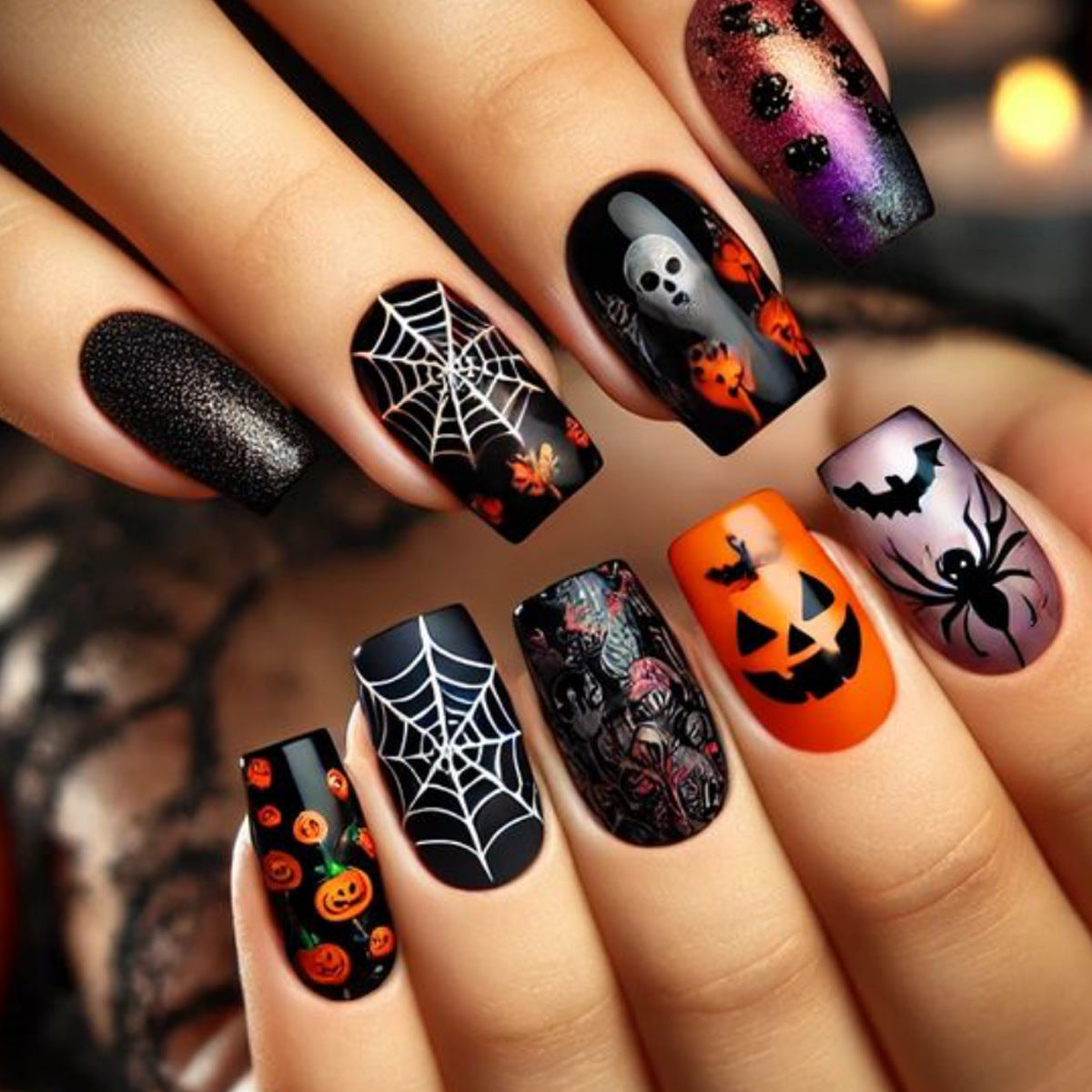 Halloween-Themen Dekorative Nagelkunstverlängerungen Brehn