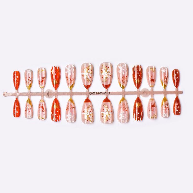 Saisonales Festliches Press-On Nagelkunst Set